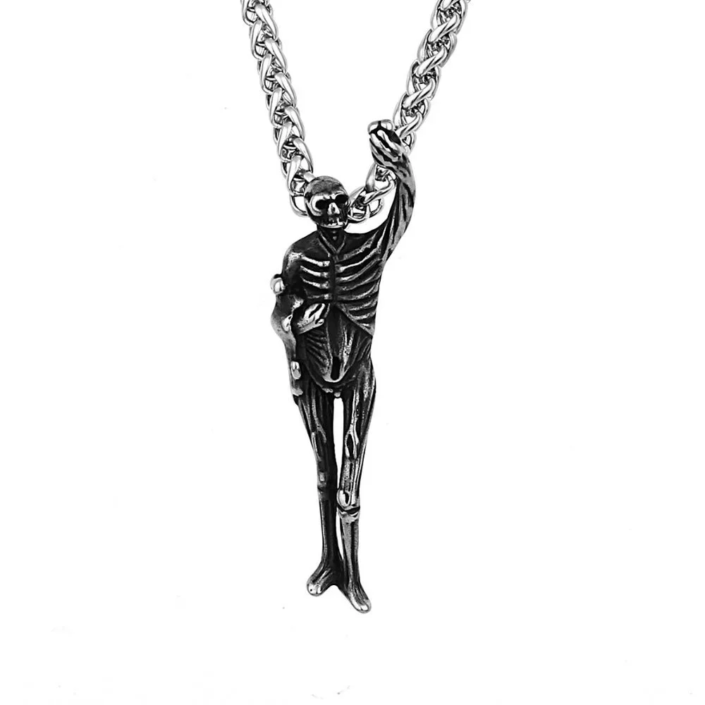 ❤️Retro Skull Praying to the Sky Stainless Steel Unisex Pendant, GP1231499